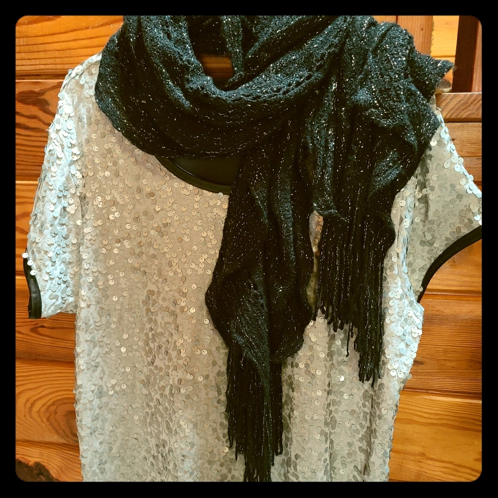 Silver sequins shirt dress